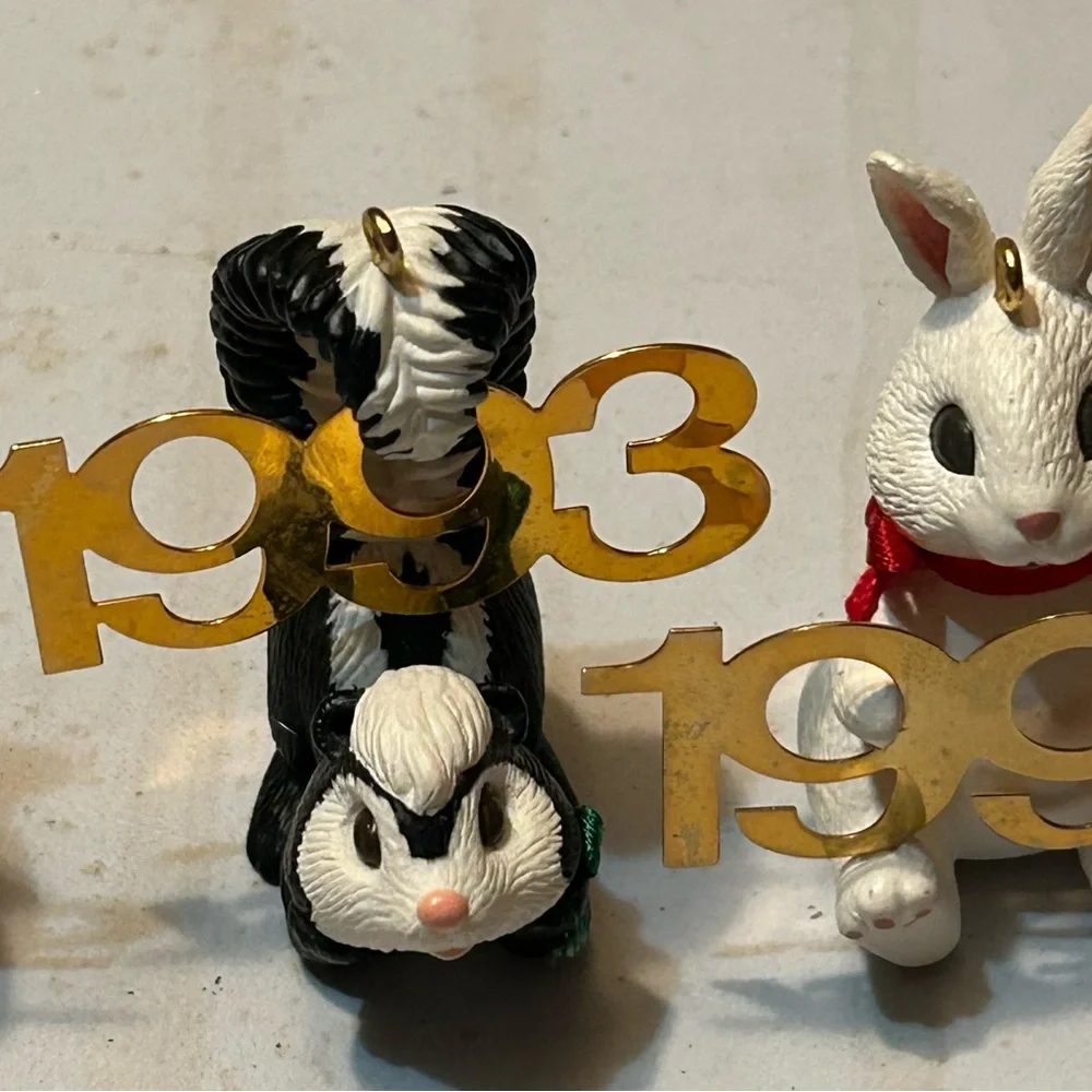5 Vintage Hallmark Keepsake Ornaments Fabulous Decade Years 90 92 93 94 95 NoBox